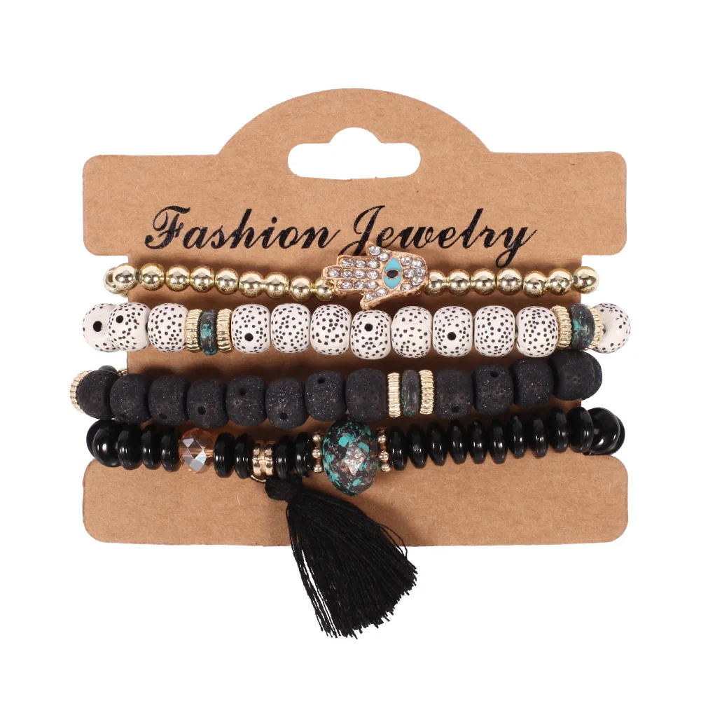 Conjunto de Pulseiras Boho com Olho Grego e Tassel - Imagem 2