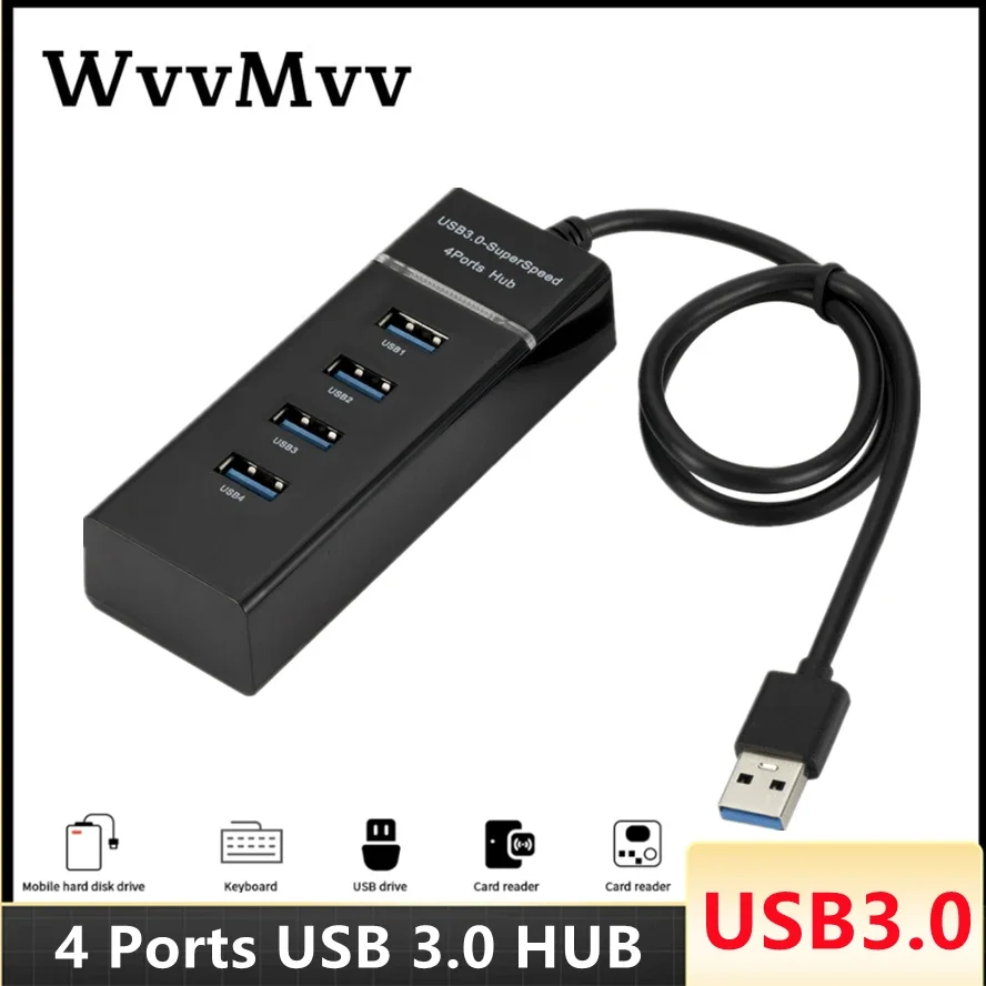 Hub USB 3.0 de 4 Portas com LED