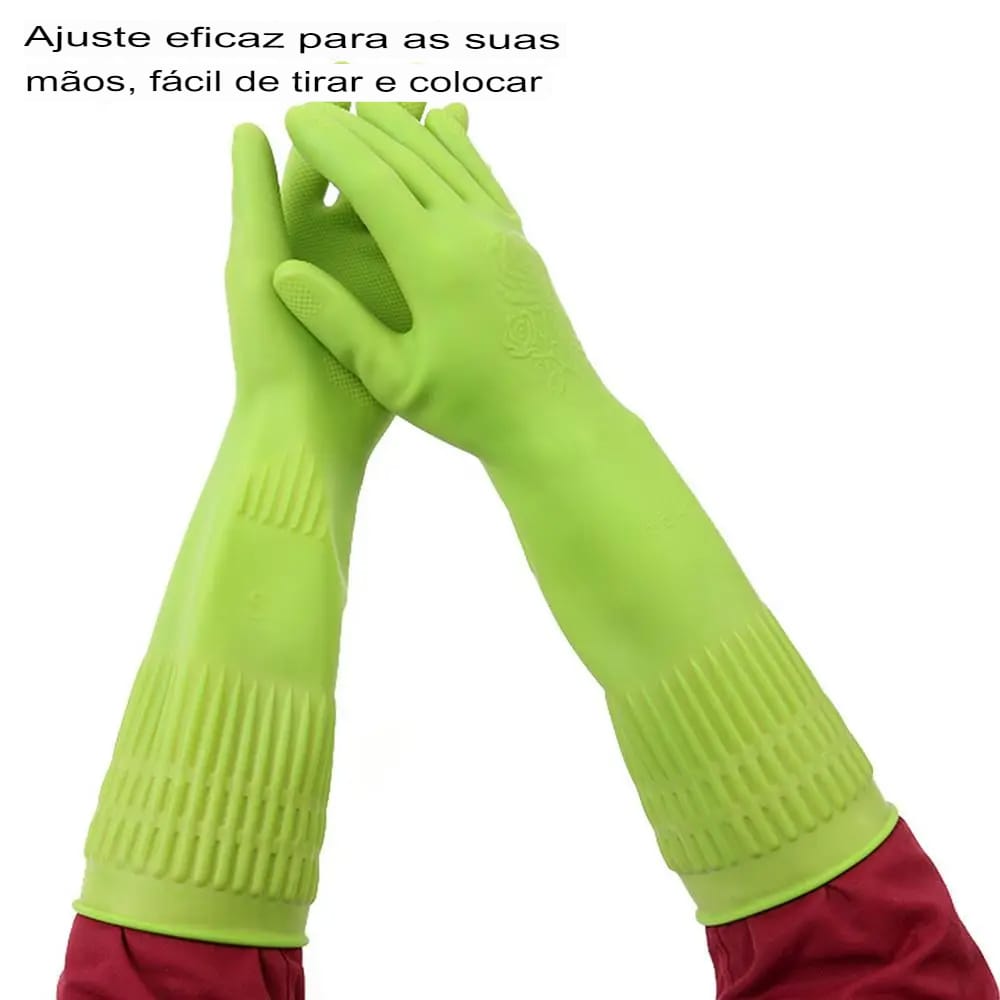 Luva de Limpeza Reutilizável à Prova D'Água de Látex para Cozinha - Imagem 8