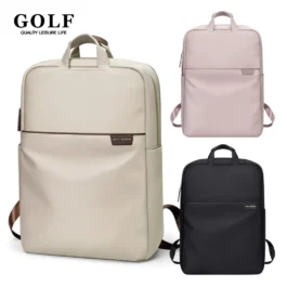 Mochila Feminina Nylon Rosa Slim à Prova d’Água com Compartimento para Notebook