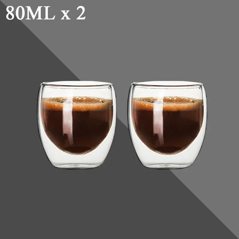 Conjunto de Copos Dupla Camada de Vidro para Bebidas e Café - Imagem 9