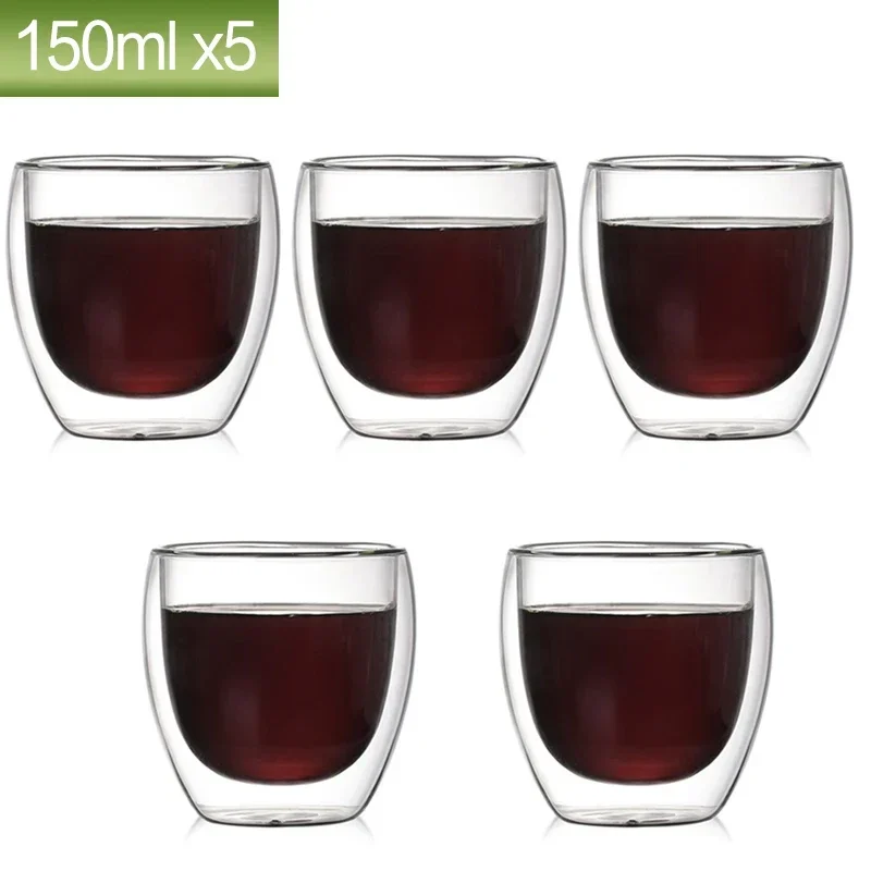 Conjunto de Copos Dupla Camada de Vidro para Bebidas e Café - Imagem 13