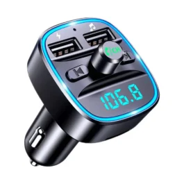 Transmissor FM Bluetooth 5.0 com Carregador USB e Viva-voz para Carro
