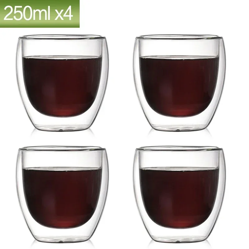 Conjunto de Copos Dupla Camada de Vidro para Bebidas e Café - Imagem 14