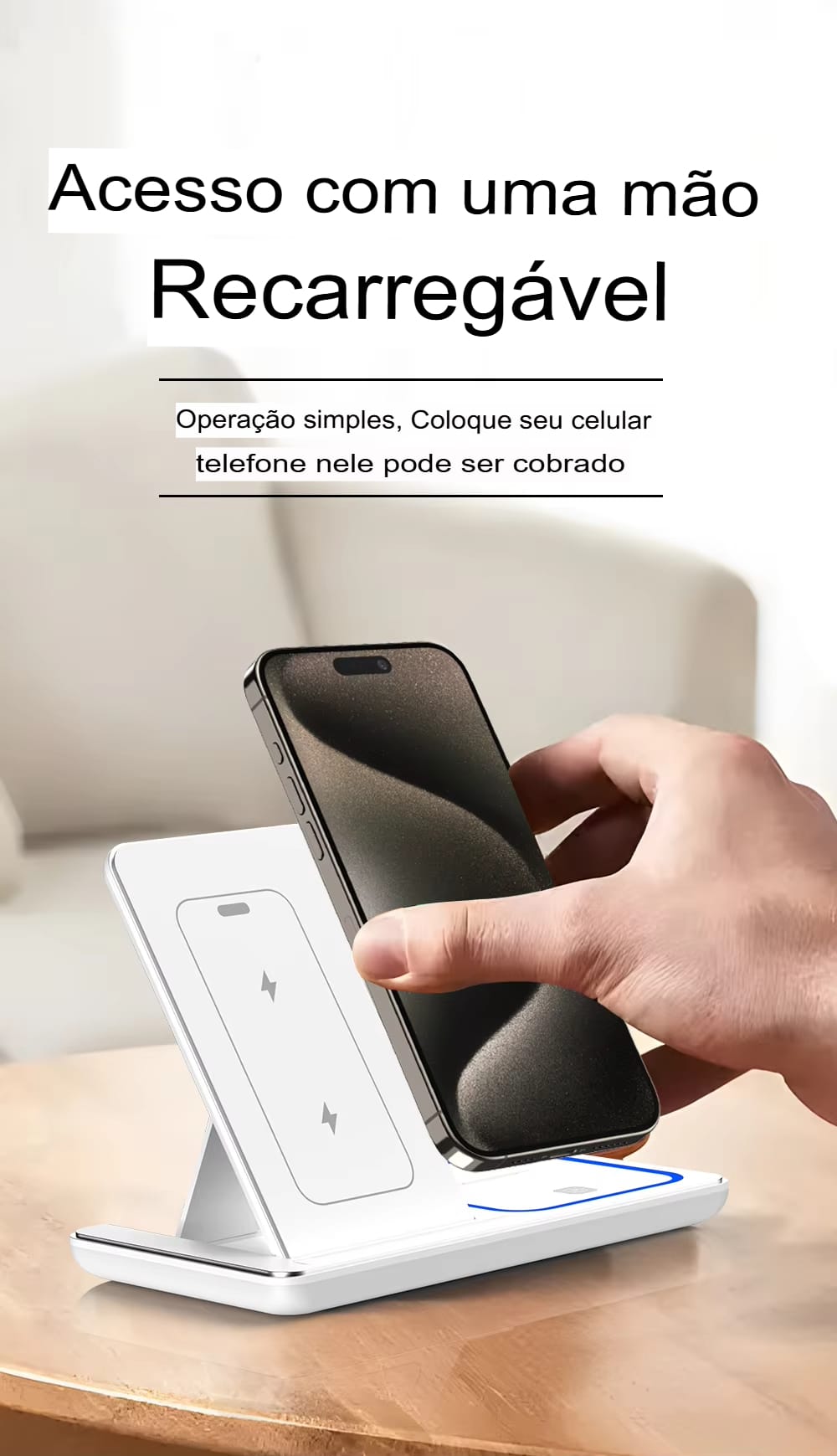 Carregador Sem Fio 3 em 1 Dobrável 30W para iPhone, Apple Watch e AirPods - Imagem 5