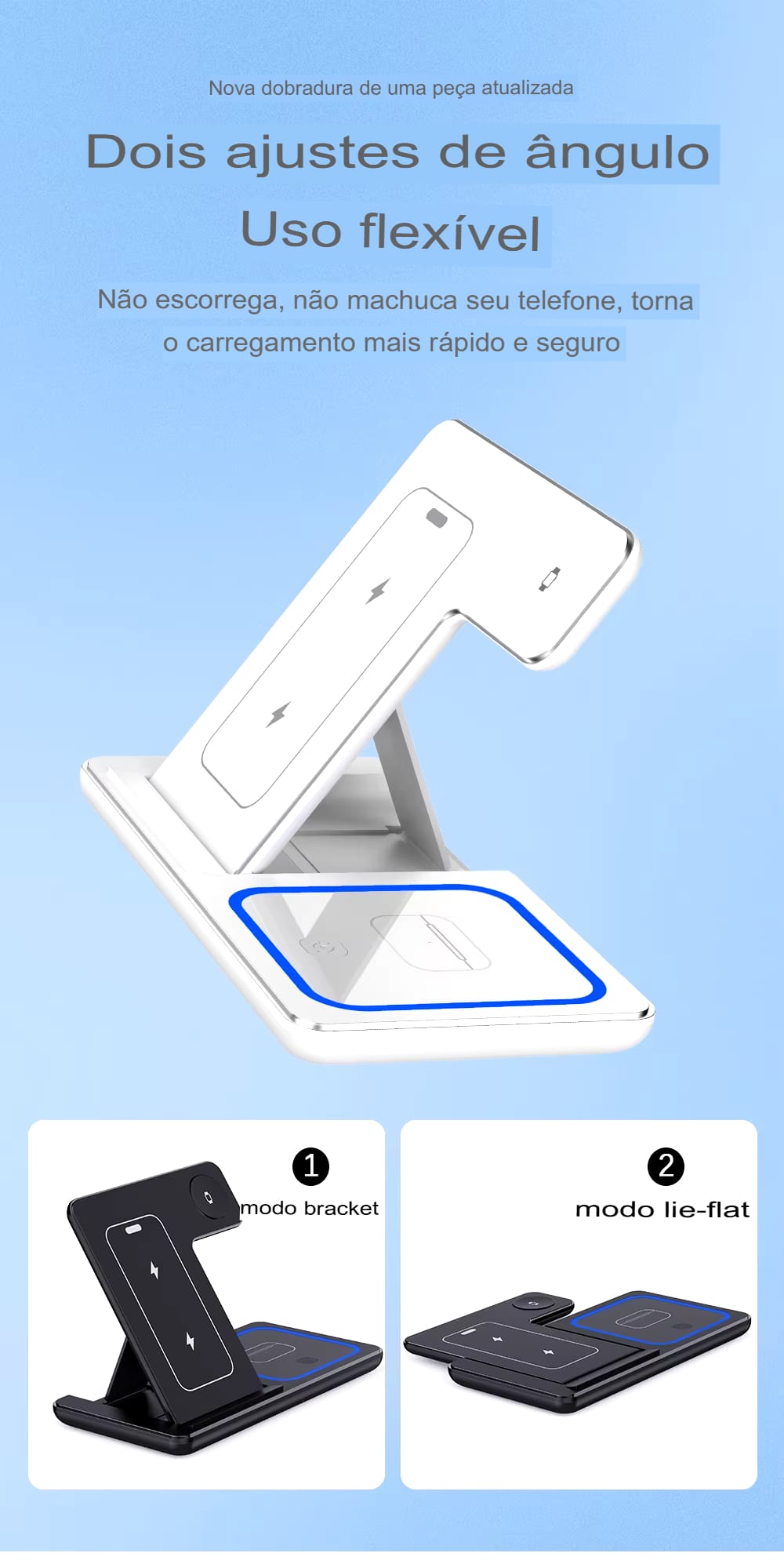 Carregador Sem Fio 3 em 1 Dobrável 30W para iPhone, Apple Watch e AirPods - Imagem 10