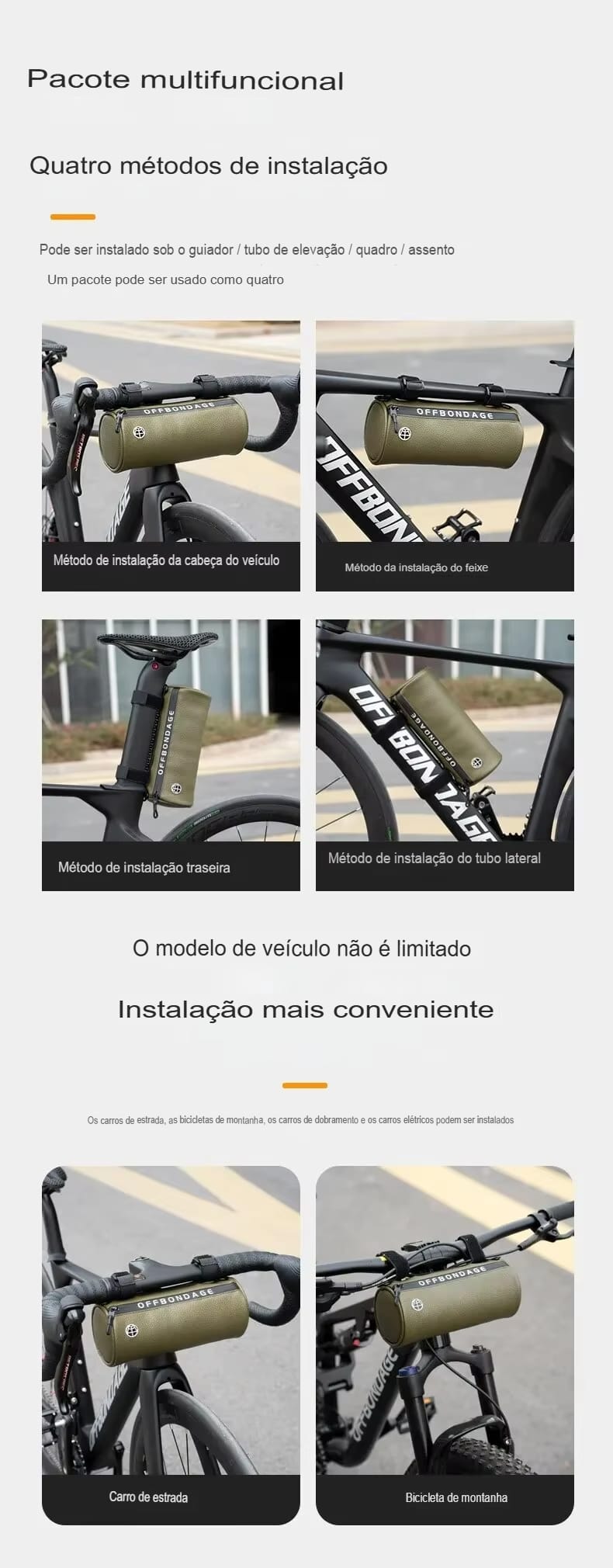 Bolsa de Guidão à Prova d'Água para Bicicleta OFFBONDAGE - Imagem 7