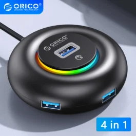 Hub Orico RGB Type C com Portas USB 3.0 e Leitor de Cartão SD