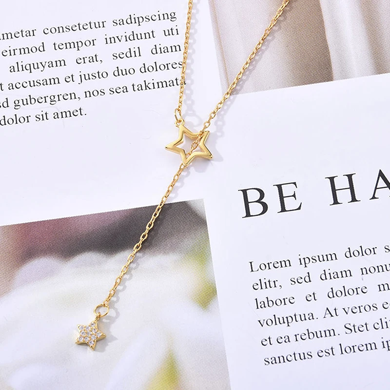 Colar Elegante em Liga de Zinco com Estrela e Pingente para Mulheres - Imagem 7