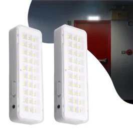 Kit com 2 Luminárias Emergenciais LED Recarregáveis – Segurança e Praticidade