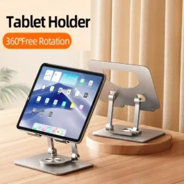 Suporte Giratório 360° para Tablet e Celular: Ajustável, Dobrável e Ergonômico de Mesa
