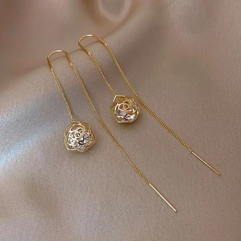 Brincos Longos Dourados e Pretos - Gota Elegante para Mulheres Modernas - Imagem 42