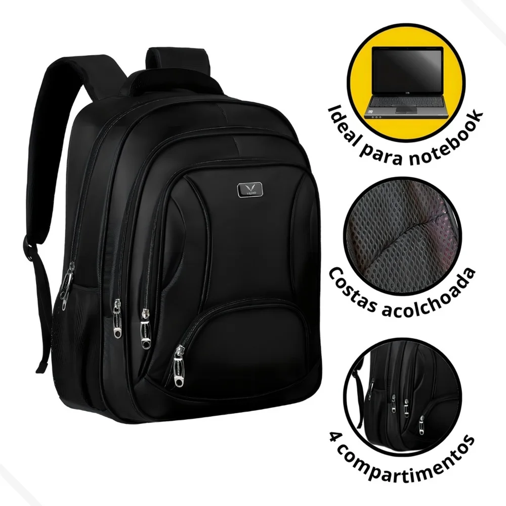Mochila Executiva Notebook 17" Reforçada: Conforto e Espaço para Trabalho e Viagens - Imagem 3